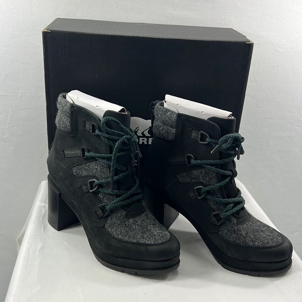 Sorel Blake Lace Up Bootie Black/Gray size 9.5